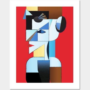 Woman Face Cubist Art Posters and Art